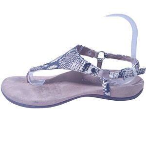 Vionic Kirra Sandals Animal Print T Strap Comfort Shoes Women's 8 Wide